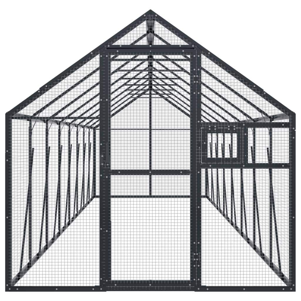 vidaXL Fågelvoljär antracit 1,79x8x1,85 m aluminium