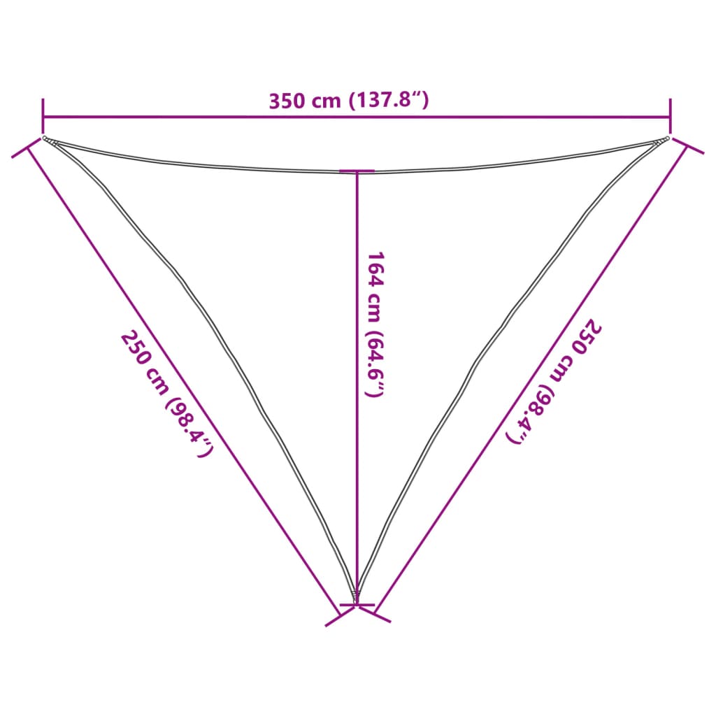 vidaXL Solsegel ljusgrå 2,5x2,5x3,5 m 100% polyesteroxford