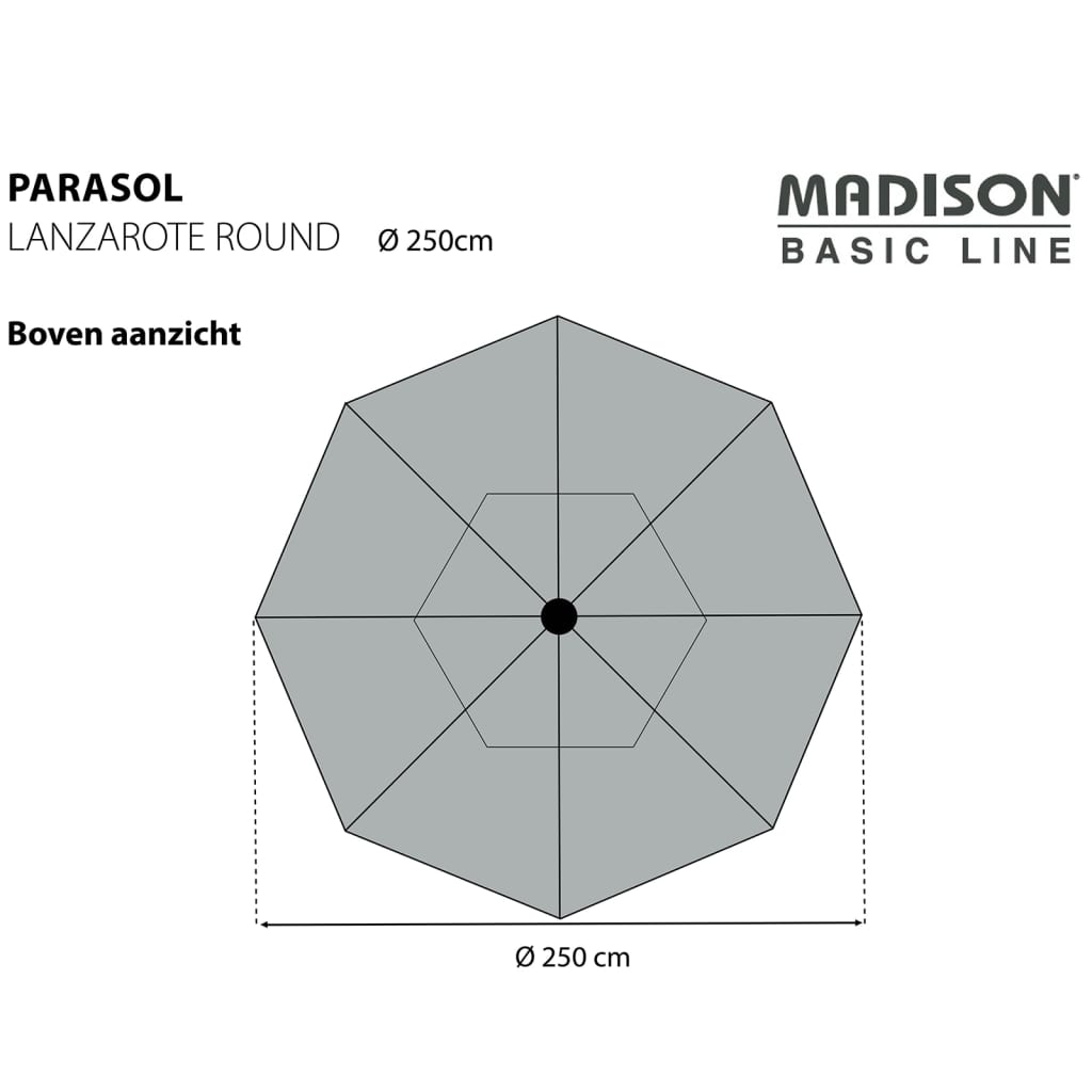 Madison Trädgårdsparasoll Lanzarote 250 cm rund aquablå