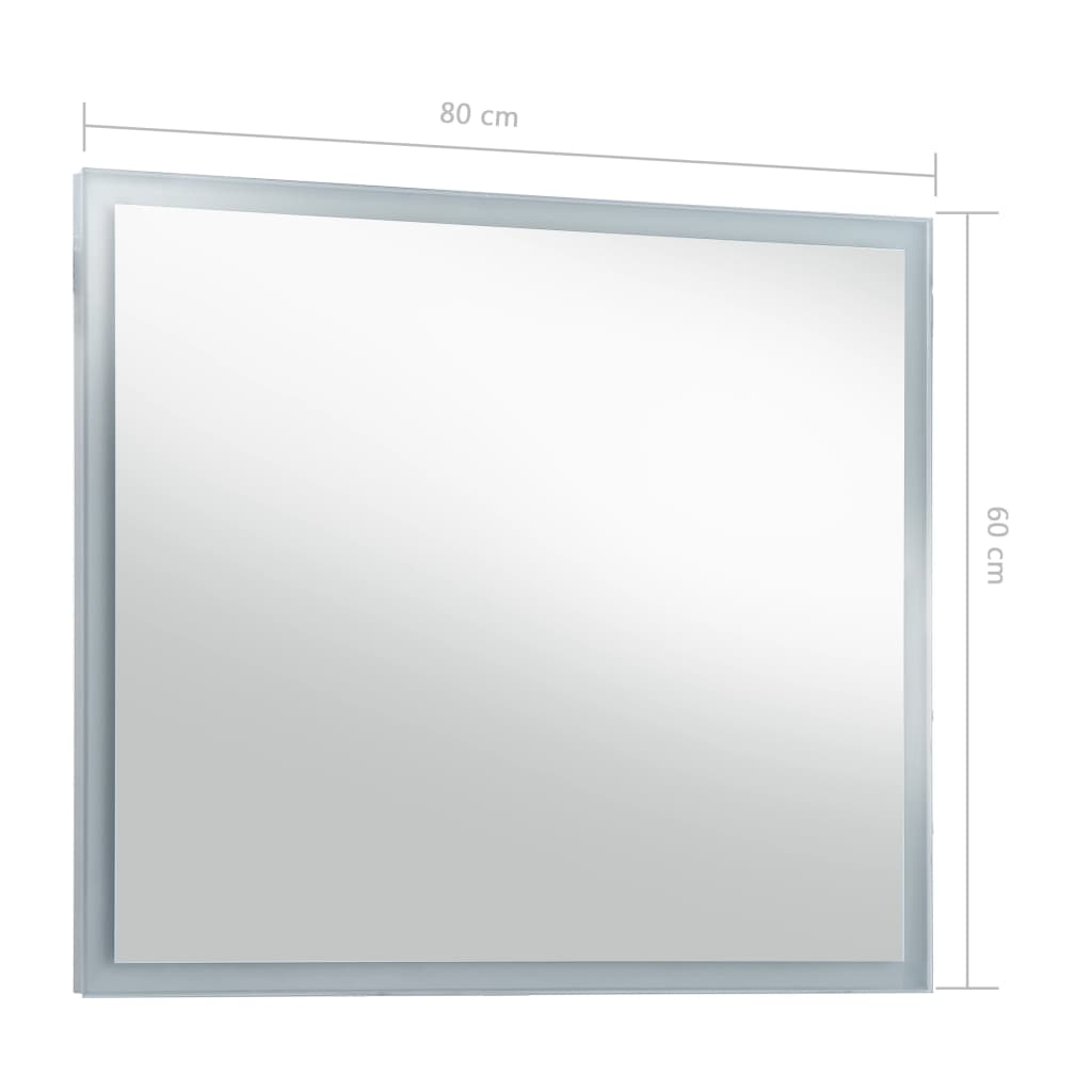 vidaXL Badrumsspegel LED 80x60 cm