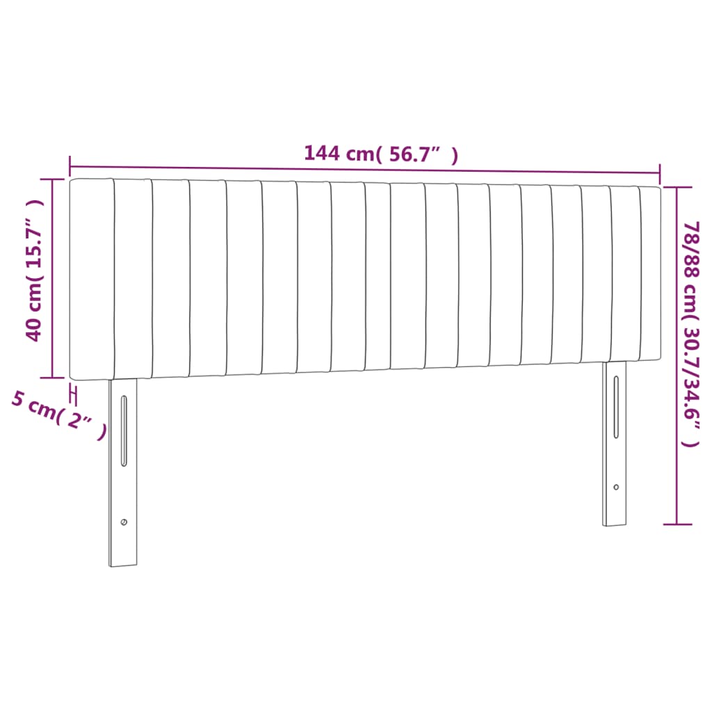 vidaXL Huvudgavlar 2 st mörkgrå 72x5x78/88 cm sammet