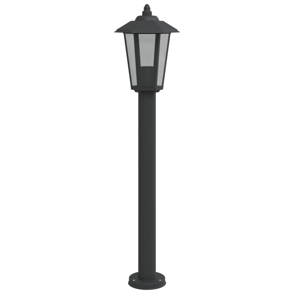 vidaXL Utomhusgolvlampa svart 80 cm rostfritt stål