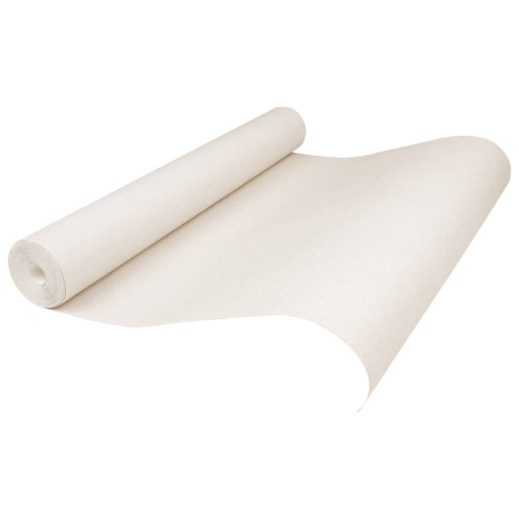 vidaXL Tapet 3D enfärgad gräddvit 10x0,53 m non-woven tyg