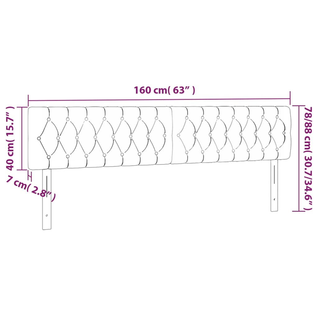 vidaXL Huvudgavlar 2 st svart 80x7x78/88 cm sammet