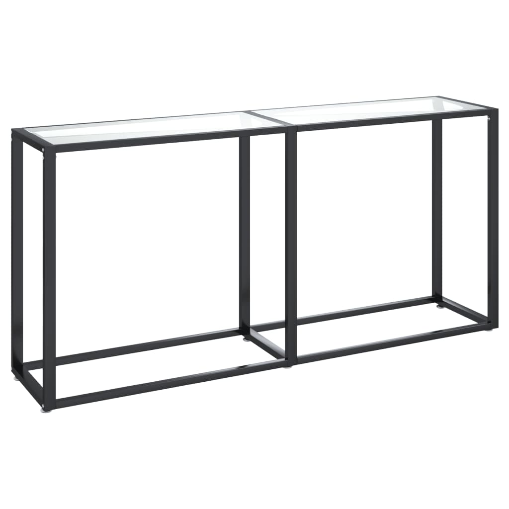 vidaXL Konsolbord transparent 160x35x75,5 cm härdat glas