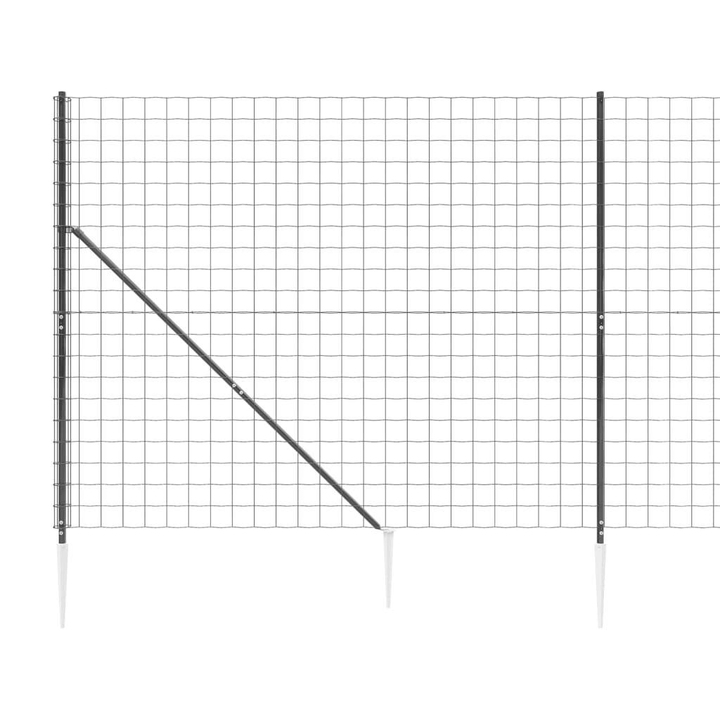 vidaXL Stängsel med markspett antracit 1,6x10 m