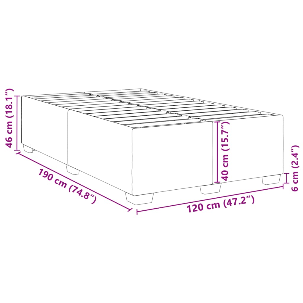 vidaXL Sängram vit 120x190 cm konstläder