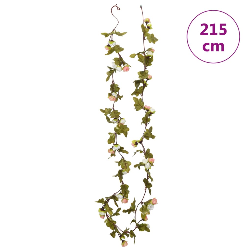 vidaXL Julkransar med blommor 6 st champagne 215 cm