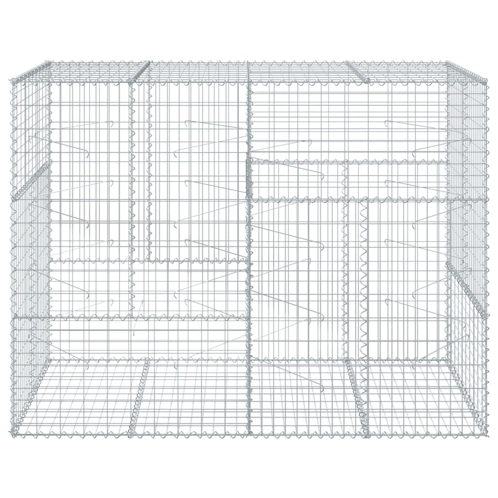 vidaXL Gabionkorg med skydd 200x100x150 cm galvaniserat järn