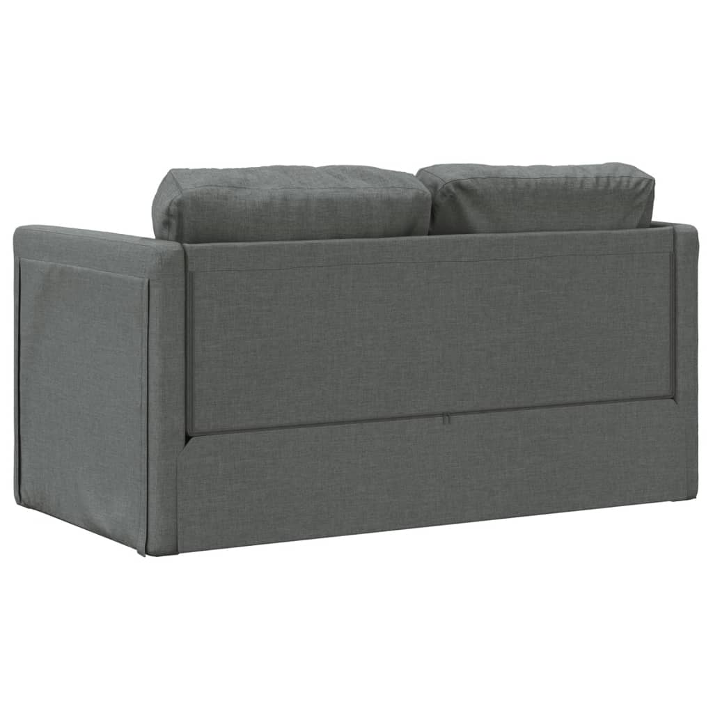 vidaXL Golvbäddsoffa 2-i-1 mörkgrå 112x174x55 cm tyg