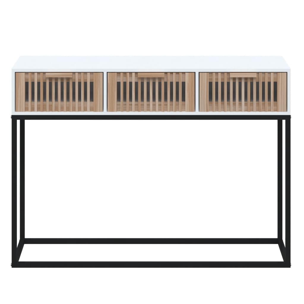 vidaXL Konsolbord vit 105x30x75 cm konstruerat trä och järn