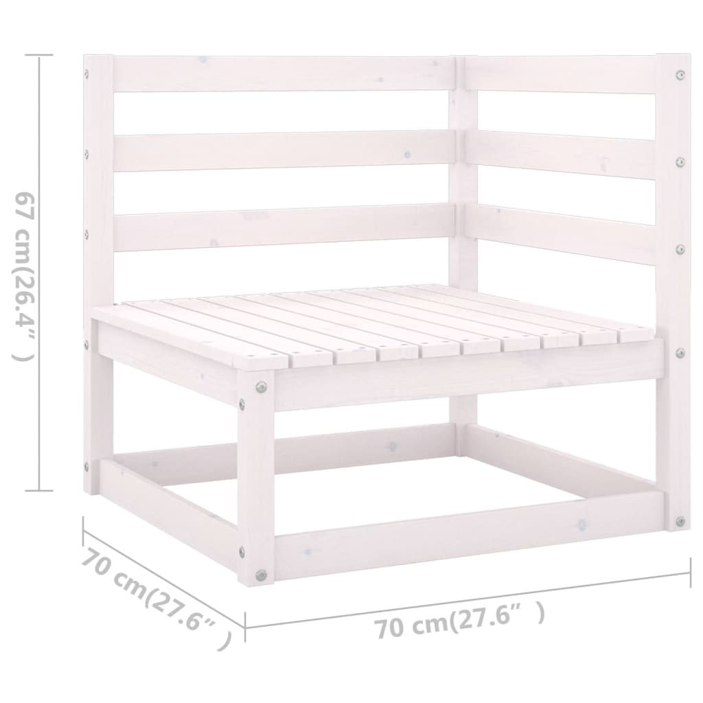 vidaXL Loungegrupp 11 delar vit massiv furu