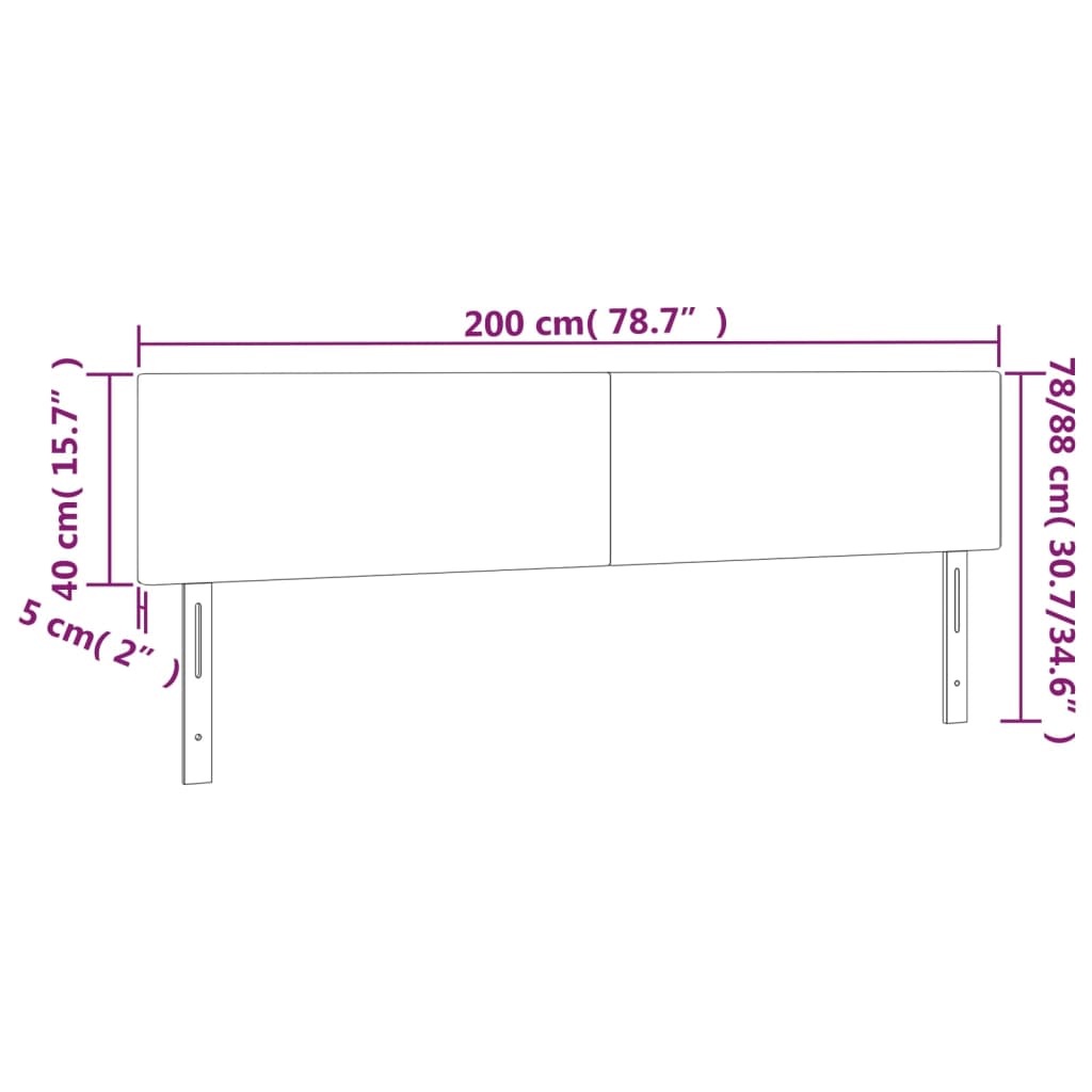 vidaXL Huvudgavlar 2 st mörkbrun 100x5x78/88 cm tyg