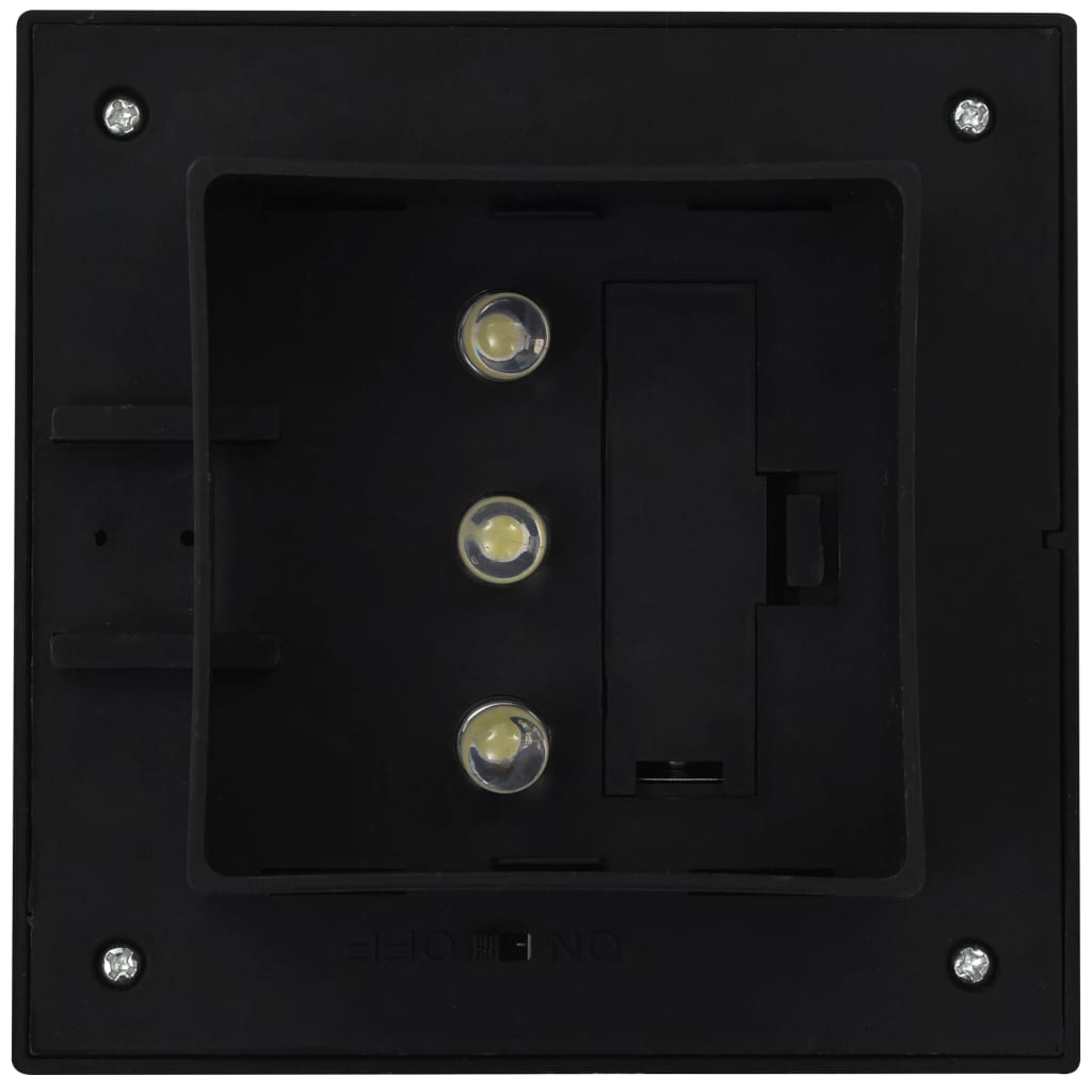 vidaXL Sollampa LED set 6 st fyrkantig 12 cm svart