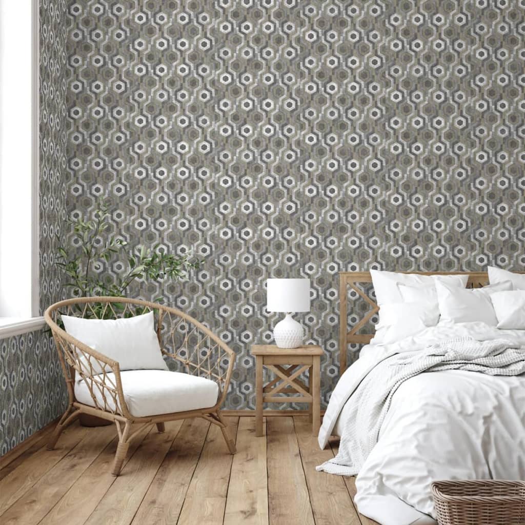 DUTCH WALLCOVERINGS Tapet Galactic silver och brun