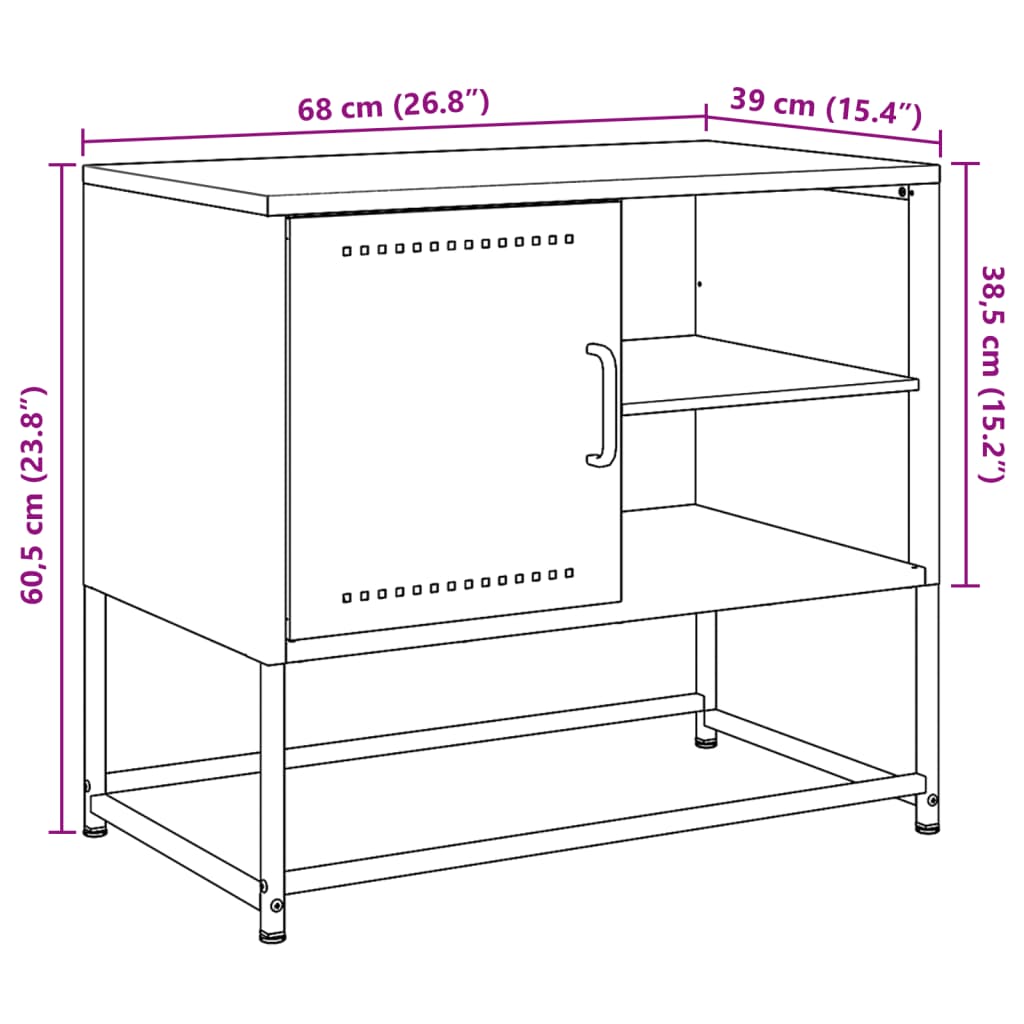 vidaXL TV-skåp antracit 100,5x39x60,5 cm stål