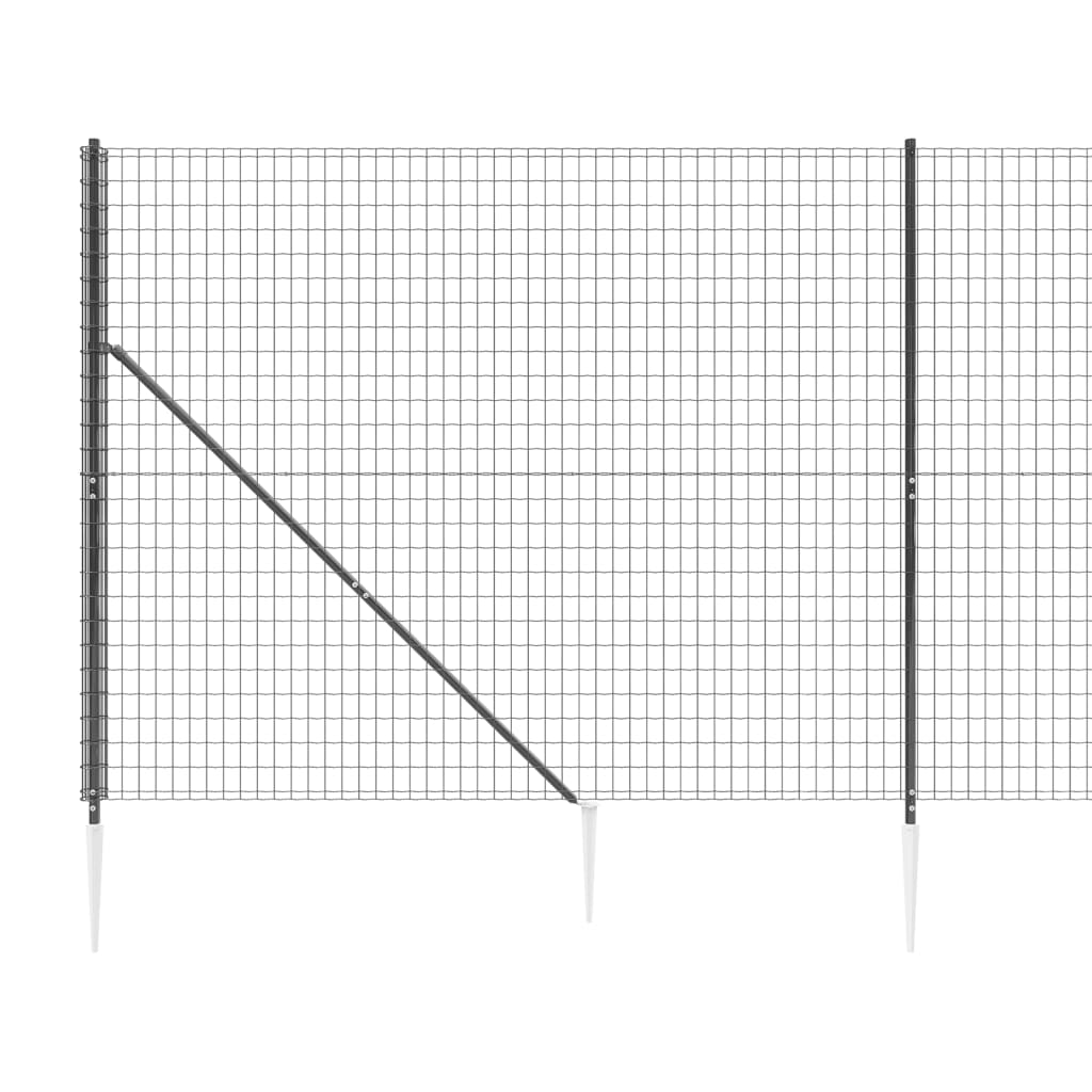 vidaXL Stängsel med markspett antracit 1,8x25 m