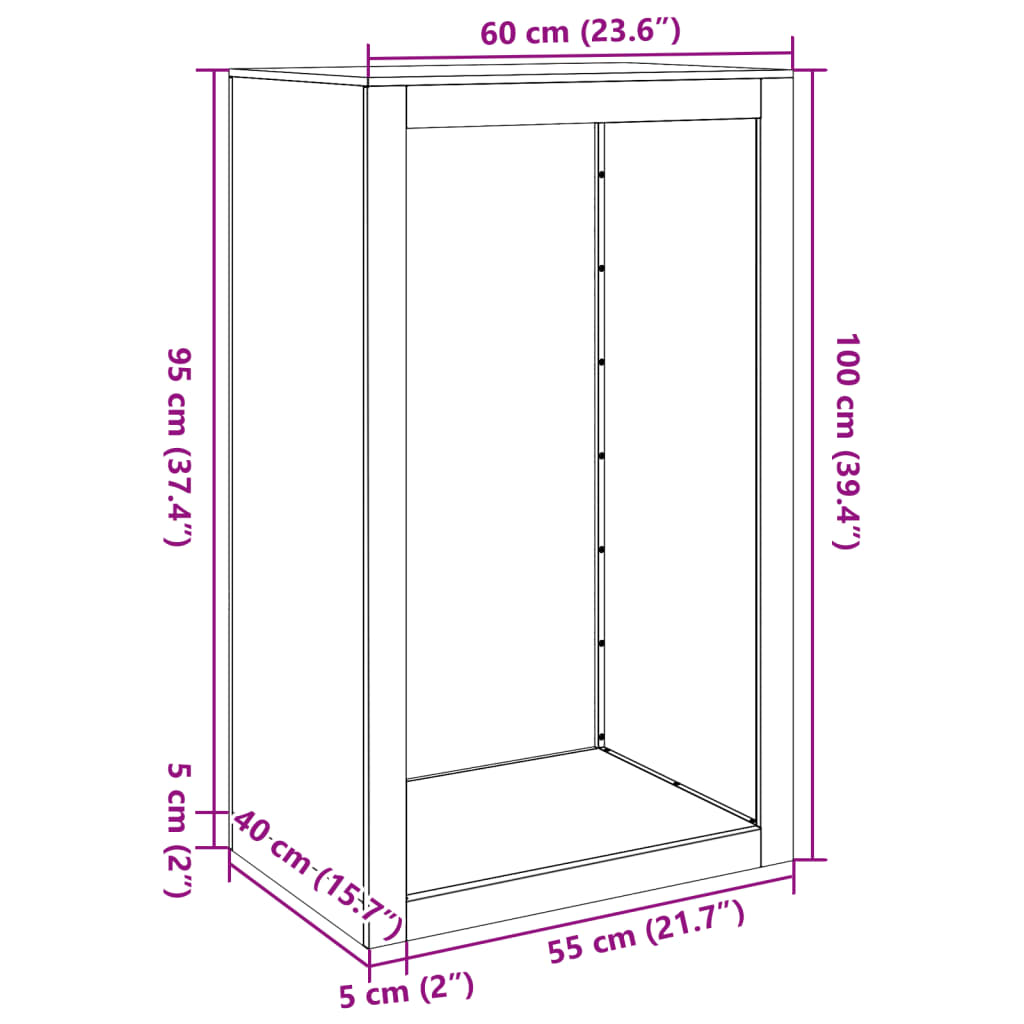 vidaXL Vedställ vit 60x40x100 cm stål