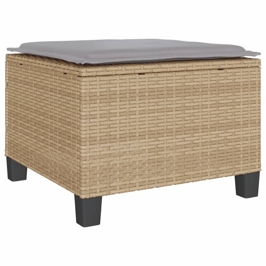 vidaXL Bistrogrupp med dynor 3 delar beige konstrotting