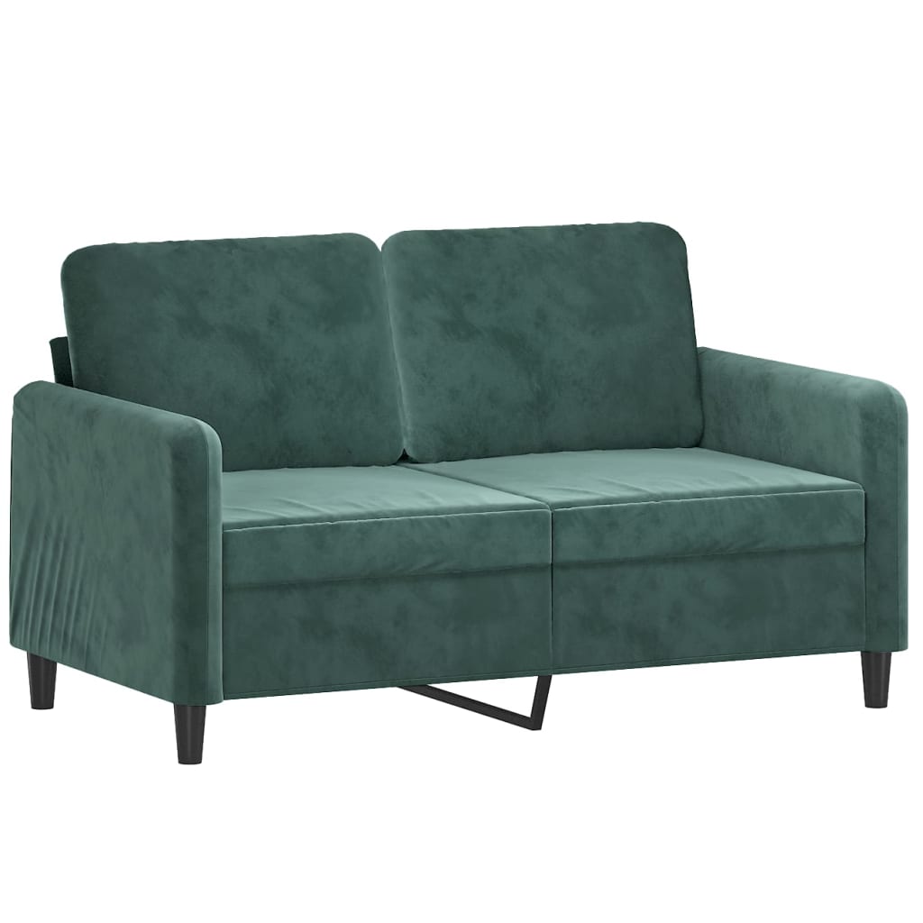 vidaXL Soffa 2-sits mörkgrön 120 cm sammet