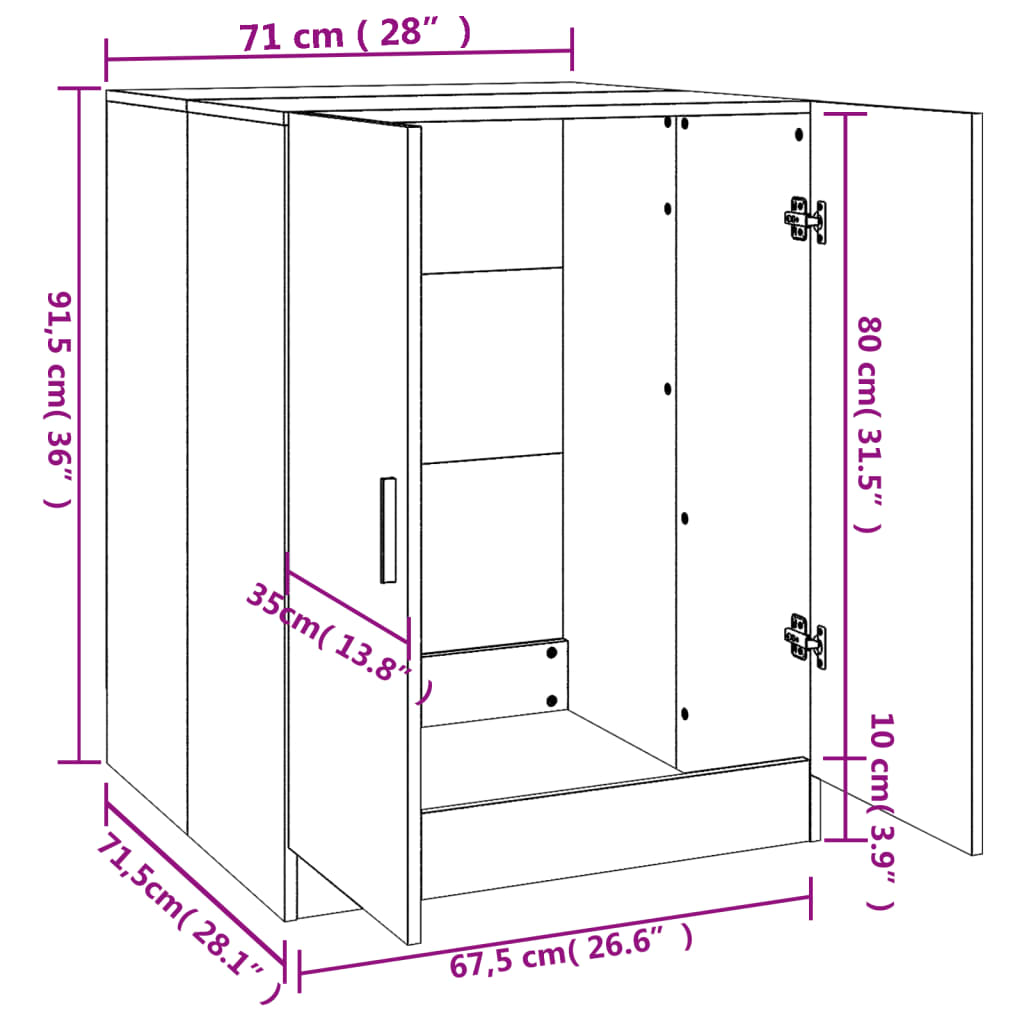 vidaXL Badrumsskåp svart 71x71,5x91,5 cm konstruerat trä