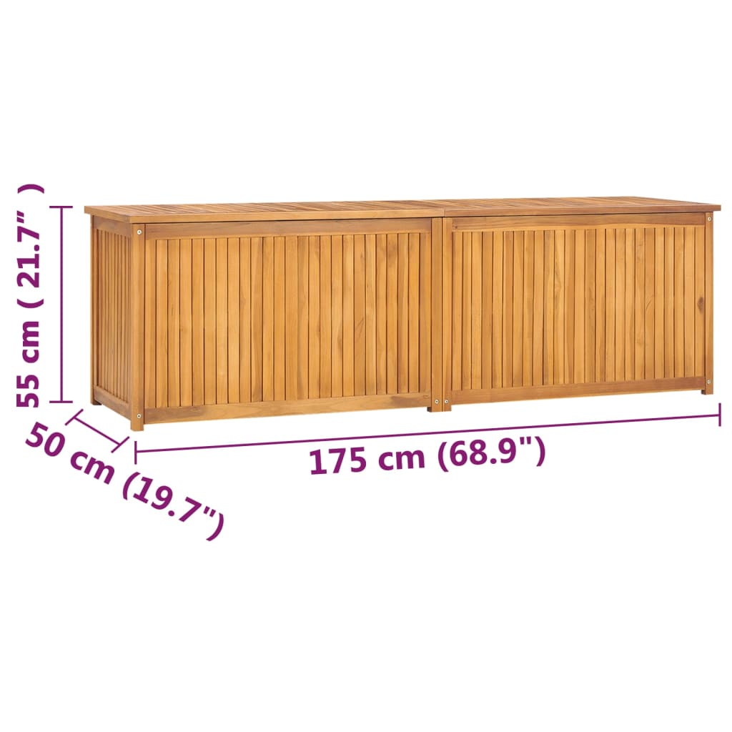 vidaXL Trädgårdslåda 175x50x55 cm massiv teak