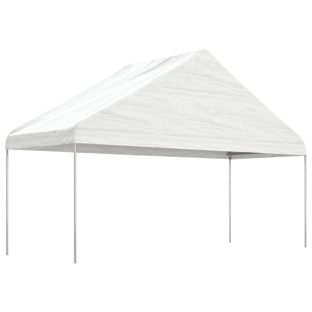 vidaXL Paviljong med tak vit 6,69x5,88x3,75 m polyeten