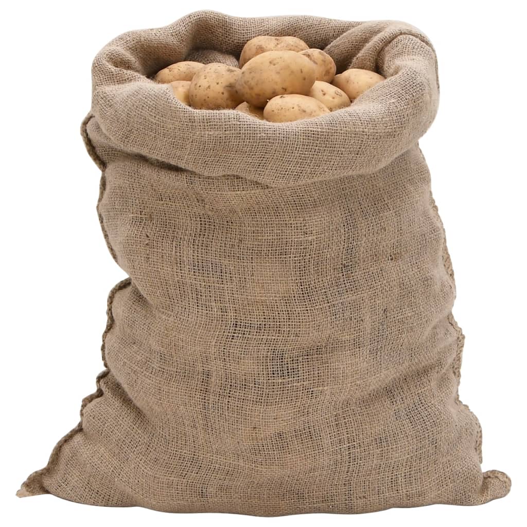 vidaXL Jutesäckar 5 st 60x105 cm 100% jute 220 gsm