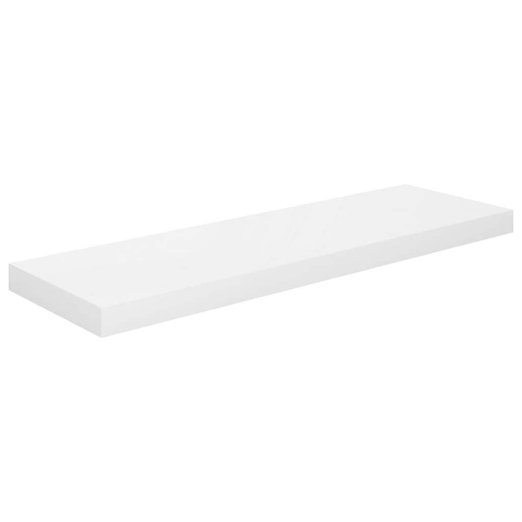 vidaXL Svävande vägghyllor 2 st vit högglans 80x23,5x3,8 cm MDF