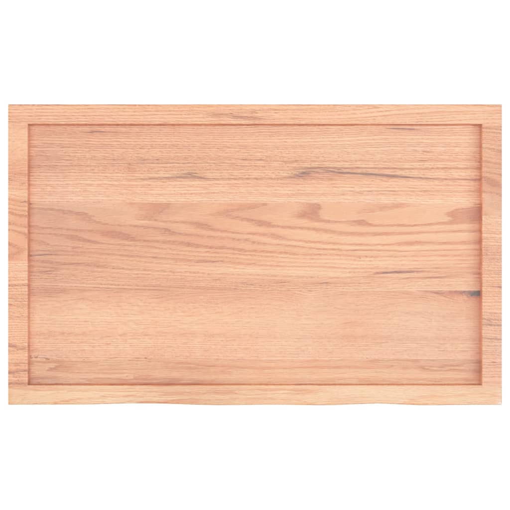 vidaXL Bänkskiva badrum ljusbrun 100x60x(2-4) cm behandlat massivt trä