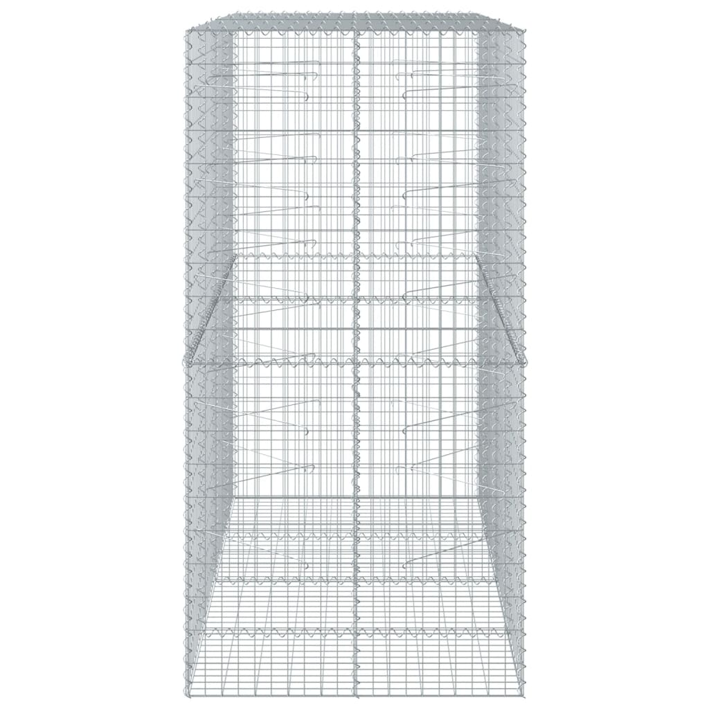 vidaXL Gabionkorg med skydd 200x100x200 cm galvaniserat järn