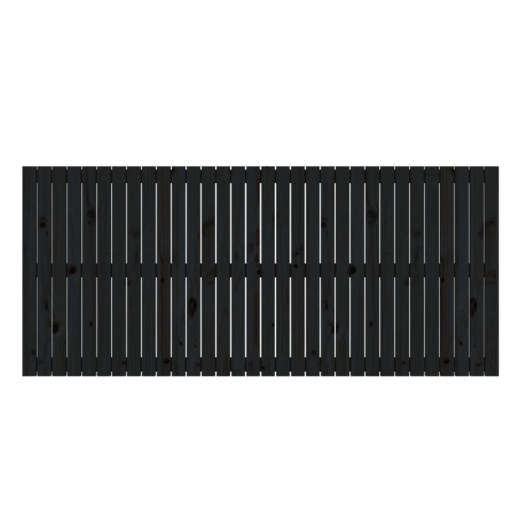 vidaXL Väggmonterad huvudgavel svart 204x3x90 cm massiv furu