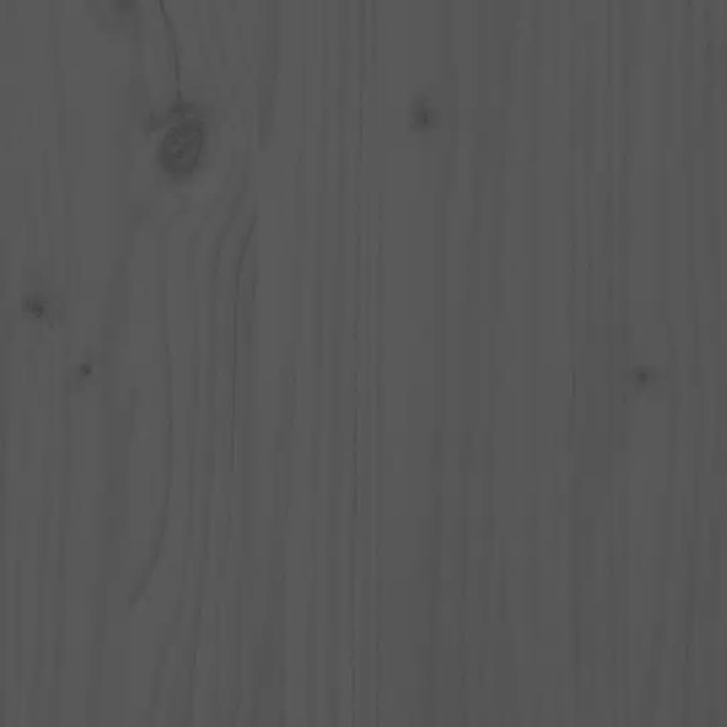 vidaXL Sängram massivt trä 150x200 cm grå