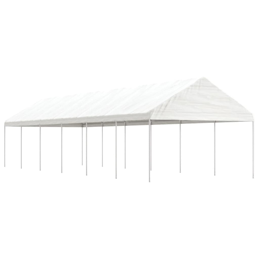 vidaXL Paviljong med tak vit 13,38x4,08x3,22 m polyeten