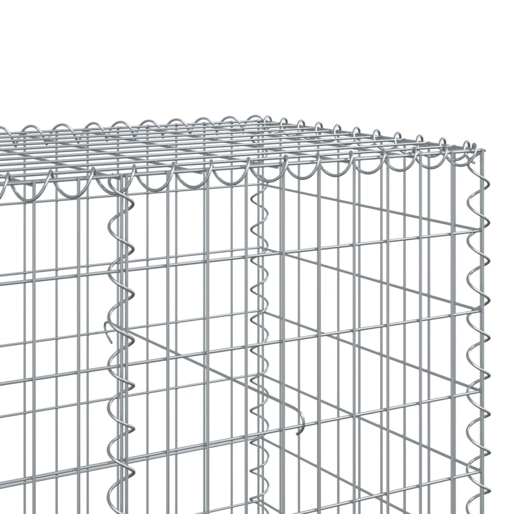 vidaXL Gabionkorg med skydd 800x100x100 cm galvaniserat järn