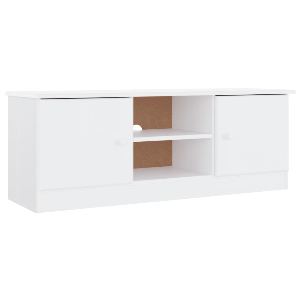 vidaXL Tv-bänk ALTA vit 112x35x41 cm massiv furu