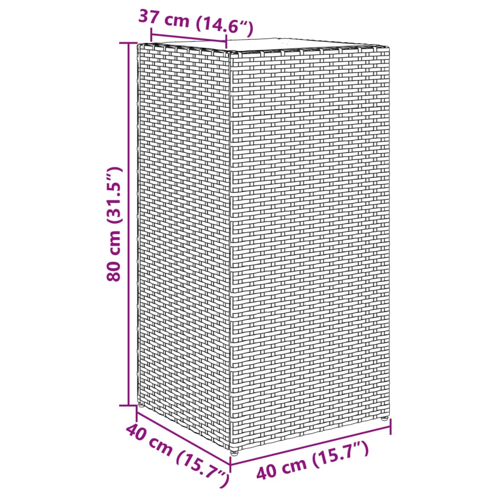 vidaXL Odlingslådor 2 st svart 40x40x80 cm konstrotting