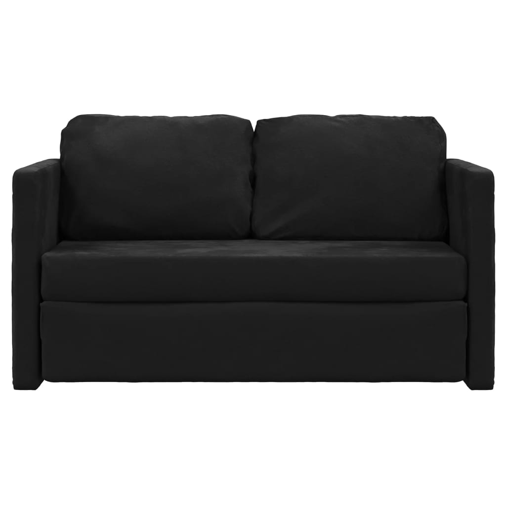 vidaXL Golvbäddsoffa 2-i-1 svart 122x204x55 cm sammet