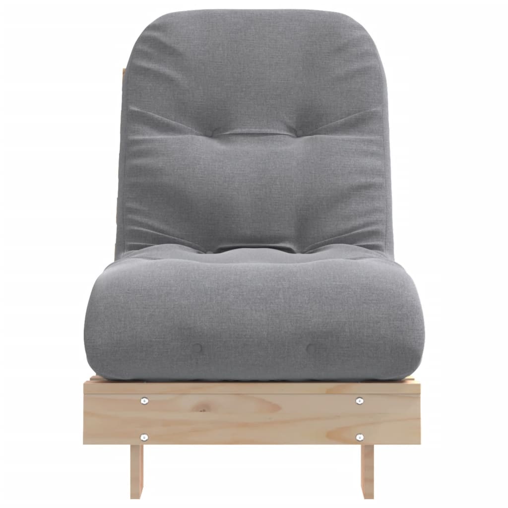 vidaXL Futonbäddsoffa med madrass 60x206x11 cm massiv furu