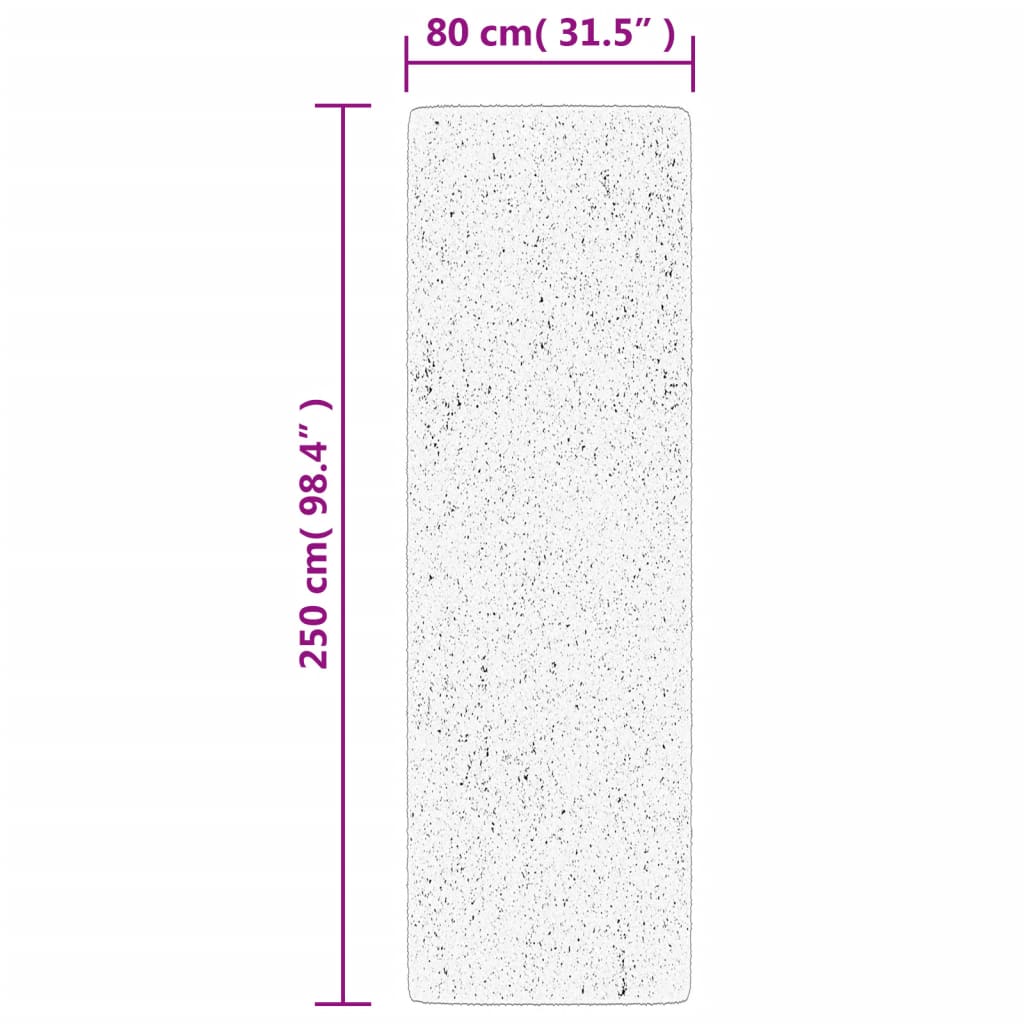 vidaXL Ryamatta PAMPLONA lång lugg modern grön 80x250 cm