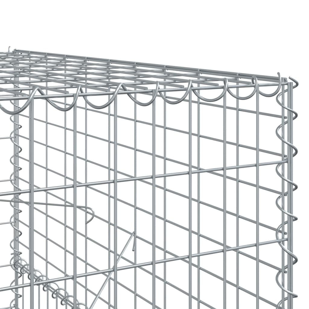 vidaXL Gabionkorg med skydd 600x100x150 cm galvaniserat järn