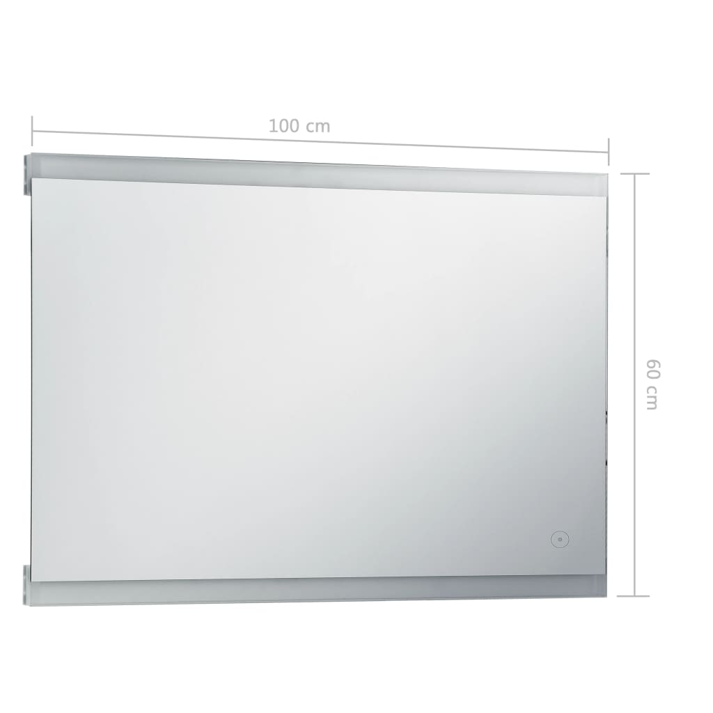 vidaXL Badrumsspegel LED med touch-sensor 100x60 cm