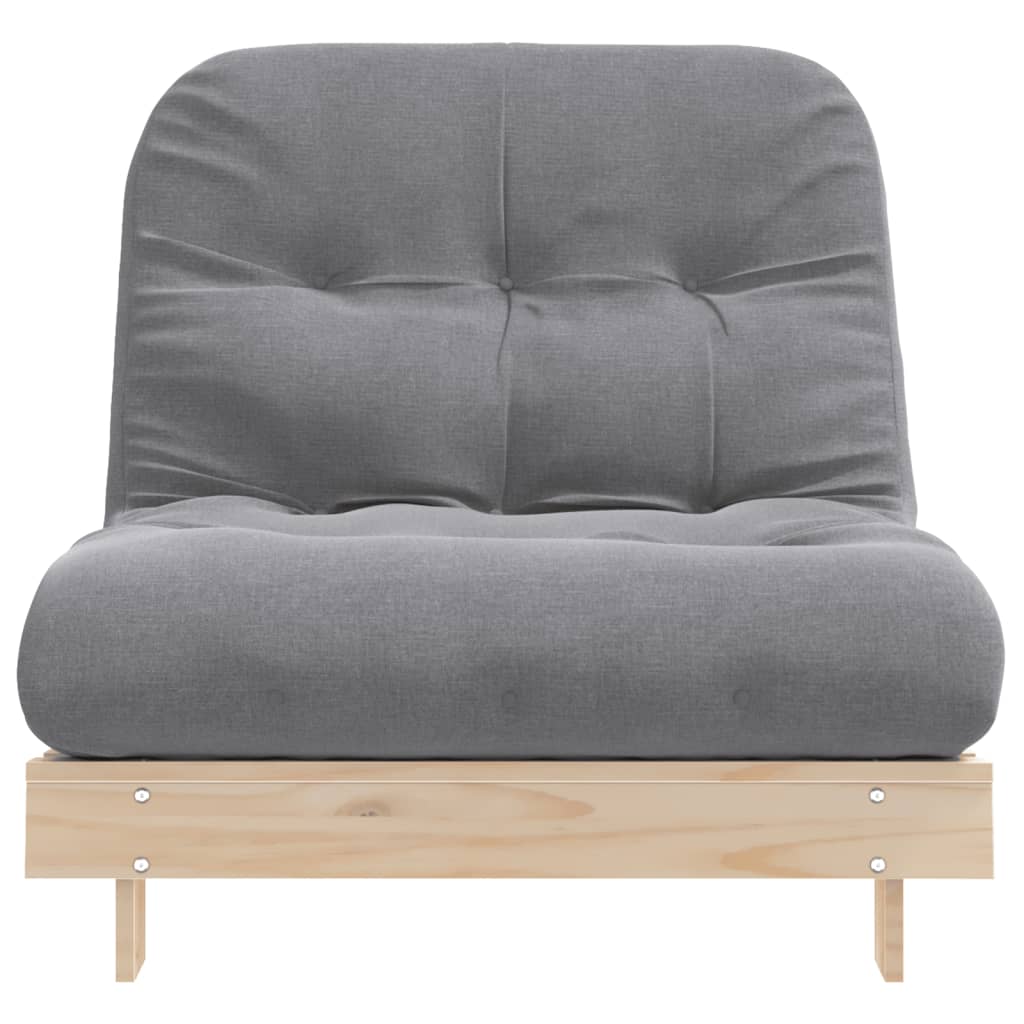 vidaXL Futonbäddsoffa med madrass 80x206x11 cm massiv furu