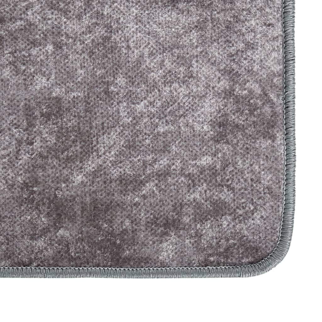 vidaXL Matta tvättbar grå 150x230 cm halkfri