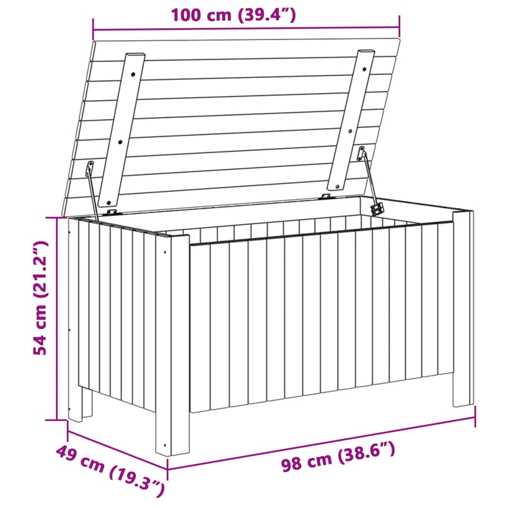 vidaXL Förvaringslåda med lock RANA vit 100x49x54 cm massiv furu