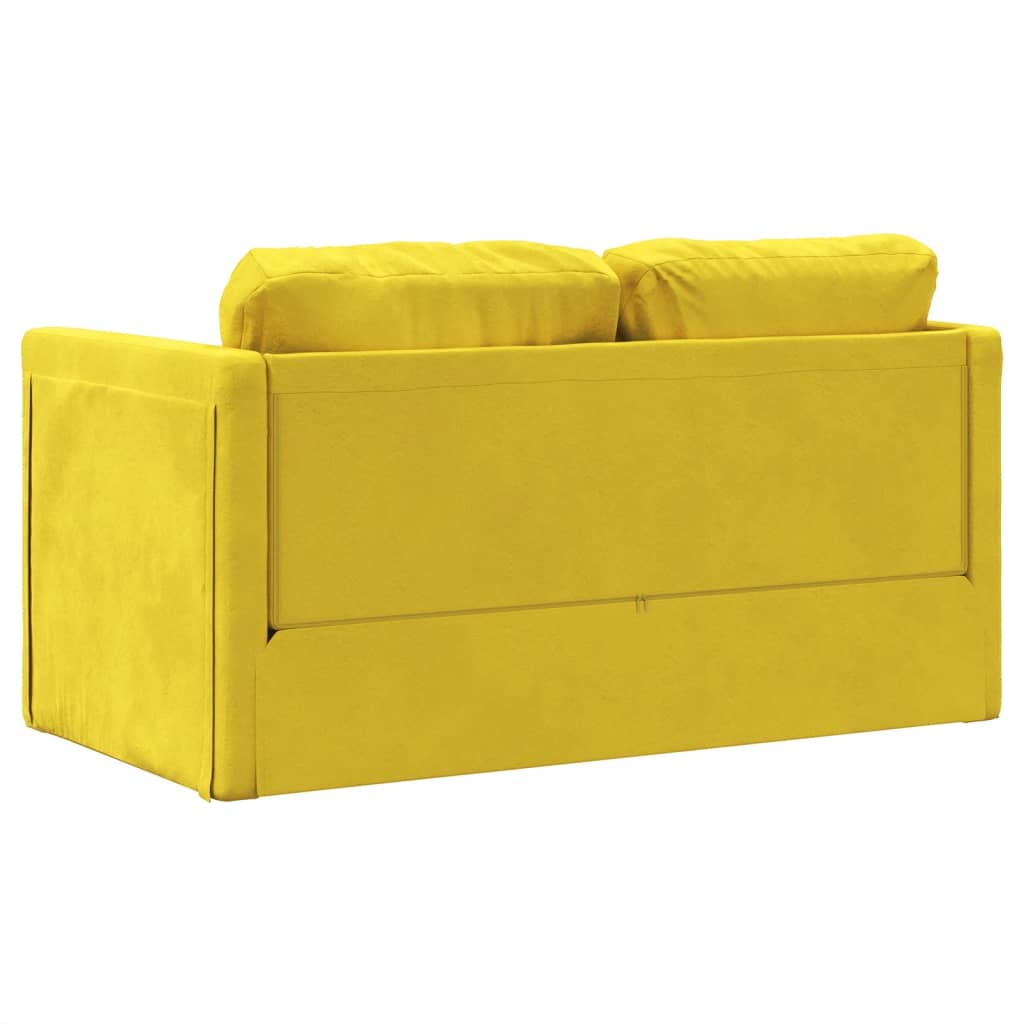 vidaXL Golvbäddsoffa 2-i-1 mörkgul 122x204x55 cm sammet