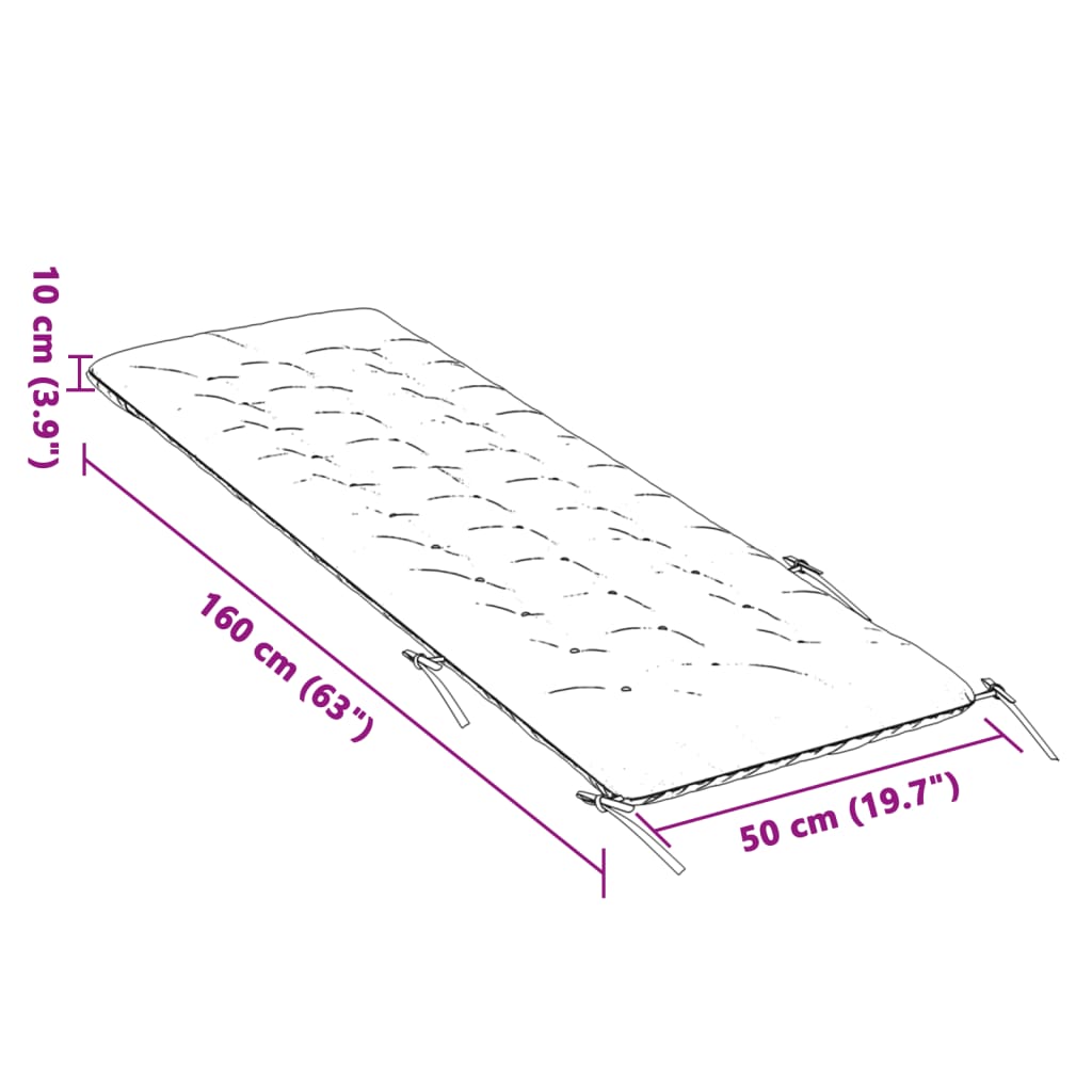 vidaXL Dyna till solsäng grå 160x50x10 cm fuskmocka