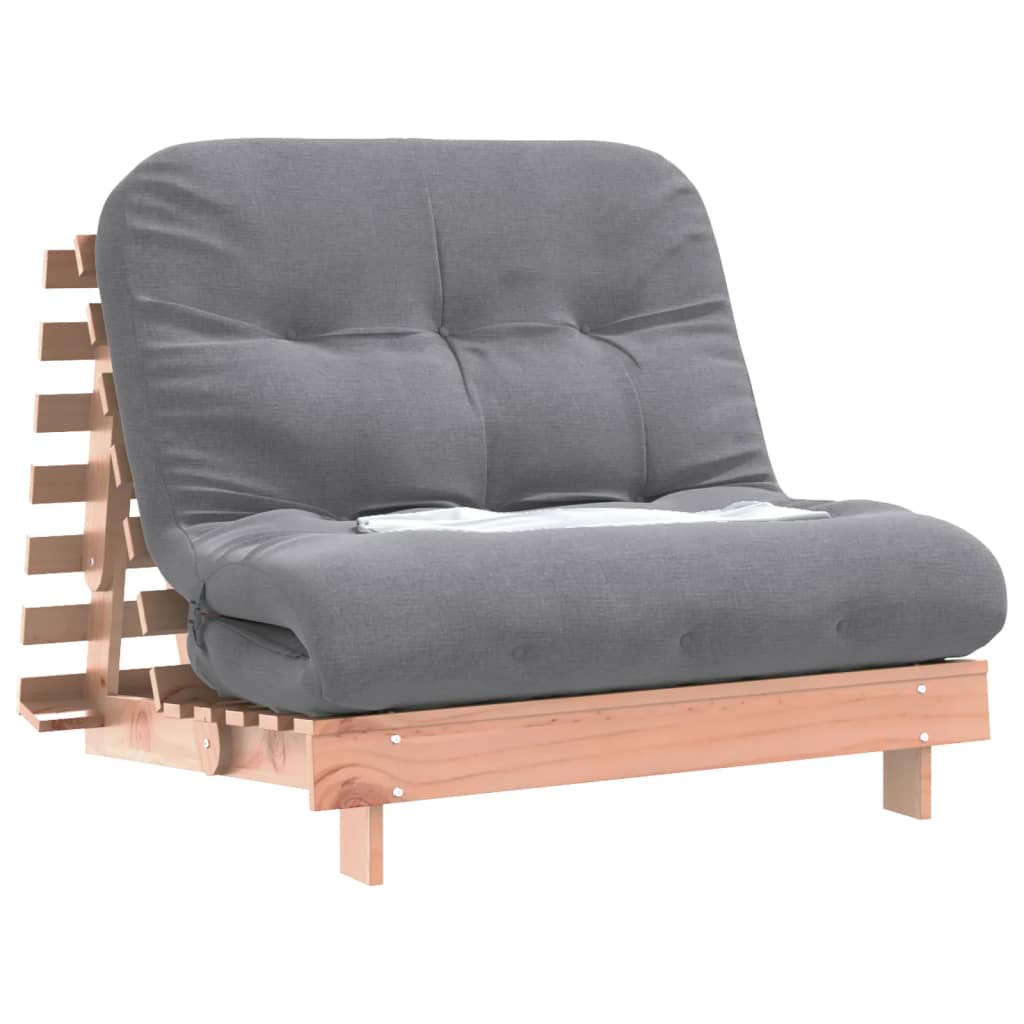 vidaXL Futonbäddsoffa med madrass 100x206x11 cm massivt douglasträ