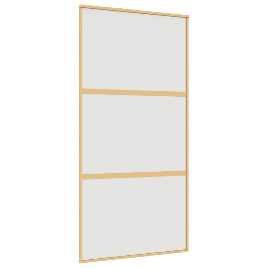 vidaXL Skjutdörr guld 102,5x205 cm frostat ESG-glas och aluminium