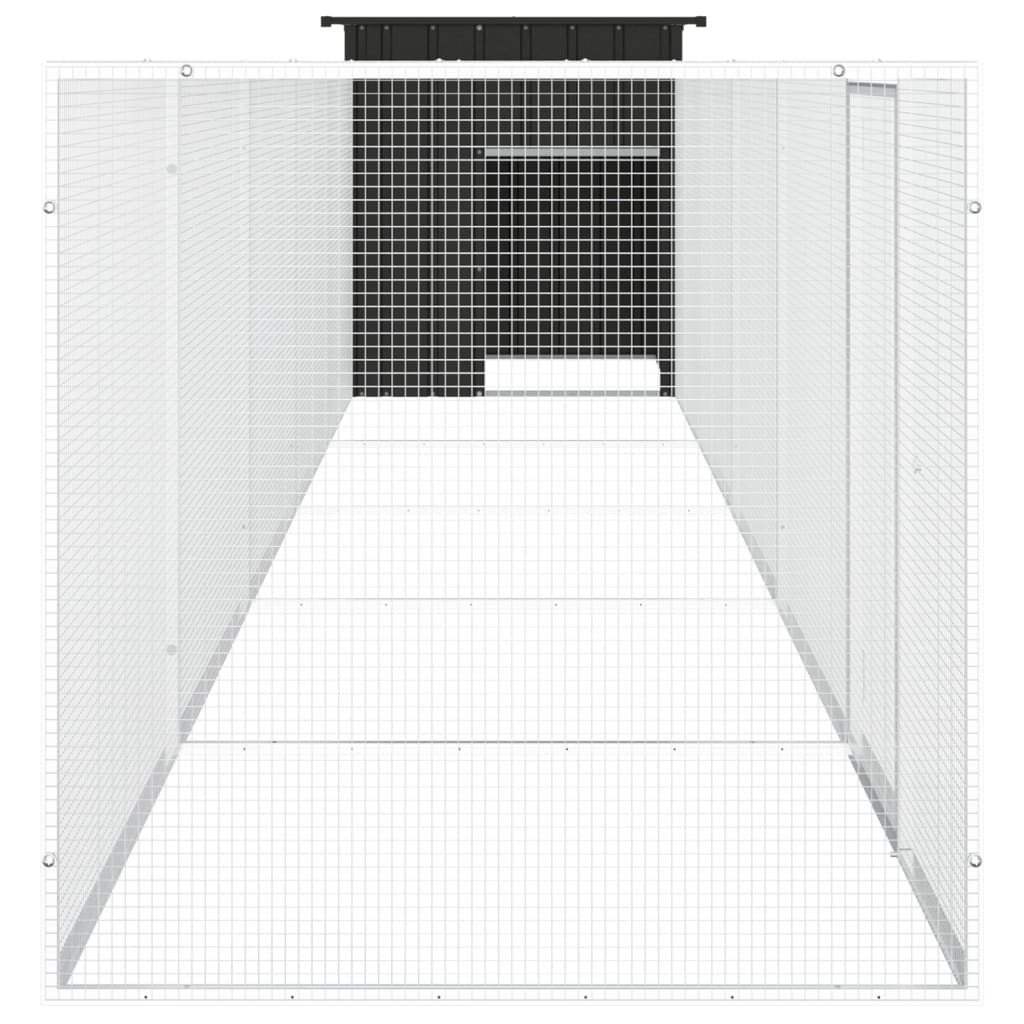 vidaXL Hönsbur antracit 600x91x100 cm galvaniserat stål